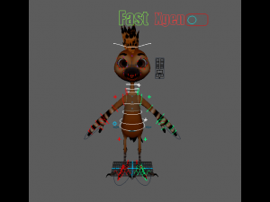 Cartoon Hoopoe Rigged Model 3D