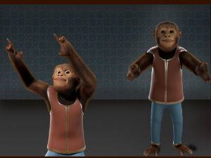 Cartoon Monkey Rigged 3D-Modell