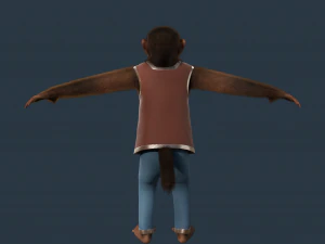 Cartoon Monkey Rigged 3D Model