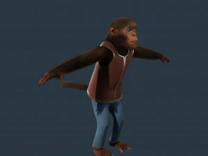 Cartoon Monkey Rigged 3D Model