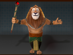Cartoon Lion Rigged 3D Model