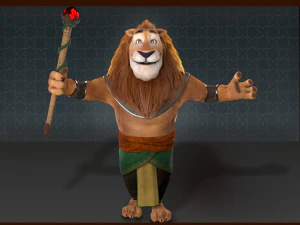 Leone dei cartoni animati truccato Modello 3D