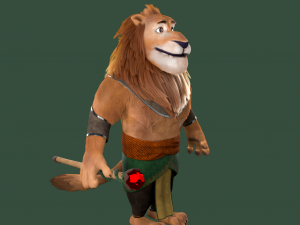 Cartoon Lion Rigged Modèle 3D