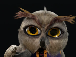 Cartoon OWl Rigged 3D Model