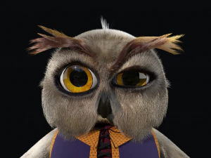 Cartoon OWl Rigged 3D Model