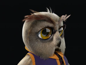 Cartoon OWl Rigged 3D Model