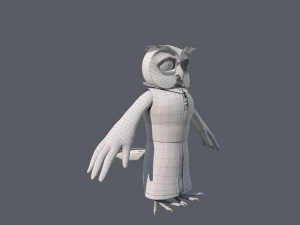 Cartoon OWl Rigged 3D Model