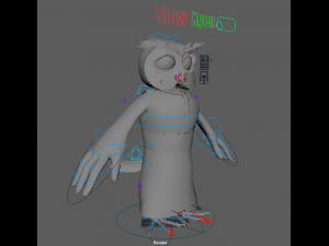 Cartoon OWl Rigged 3Dモデル