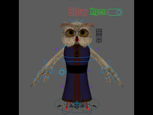 Cartoon OWl Rigged 3D Model