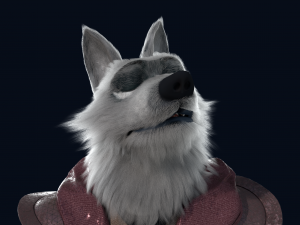 Cartoon old Wolf Rigged 3D Model