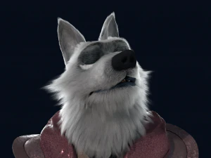 Cartoon old Wolf Rigged 3D Model