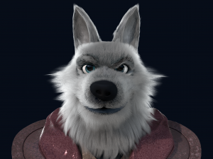 Cartoon old Wolf Rigged 3D Model