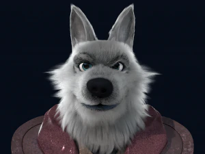 Cartoon old Wolf Rigged 3D Model