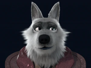 Cartoon old Wolf Rigged 3D Model