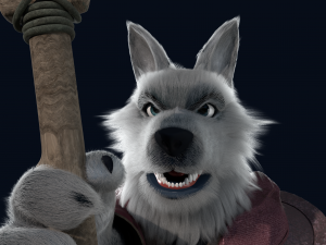 Cartoon old Wolf Rigged 3D Model