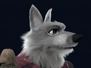 Cartoon old Wolf Rigged 3D Model