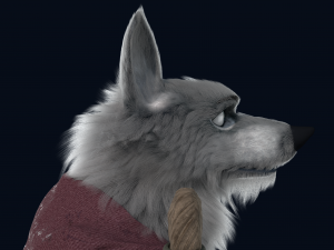Cartoon old Wolf Rigged 3D Model