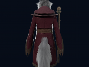Cartoon old Wolf Rigged 3D Model