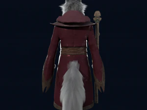 Cartoon old Wolf Rigged 3D Model