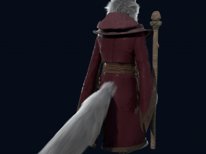Cartoon old Wolf Rigged 3D Model