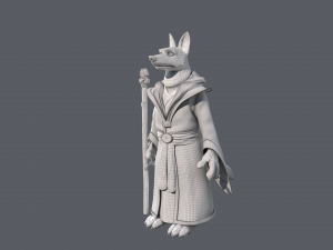 Cartoon old Wolf Rigged 3D Model