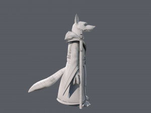 Cartoon old Wolf Rigged 3D Model