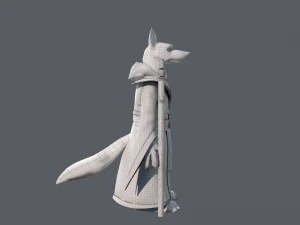Cartoon old Wolf Rigged 3D Model