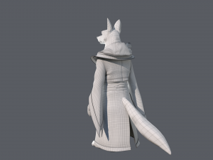 Cartoon old Wolf Rigged 3D Model