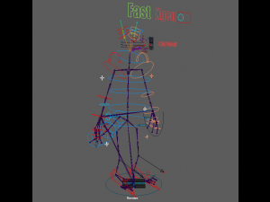 Cartoon old Wolf Rigged 3D Model