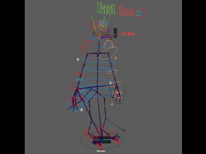 Cartoon old Wolf Rigged 3D Model