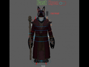 Cartoon old Wolf Rigged 3D Model