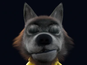 Cartoon Young Wolf Rigged 3D Model