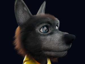 Cartoon Young Wolf Rigged Modelo 3D