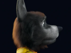 Cartoon Young Wolf Rigged 3D Model