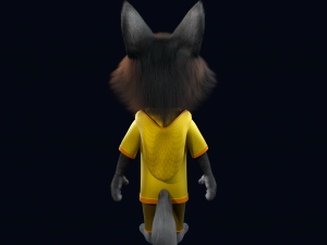 Cartoon Young Wolf Rigged Modelo 3D