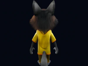 Cartoon Young Wolf Rigged 3D Model