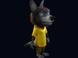 Cartoon Young Wolf Rigged Modelo 3D