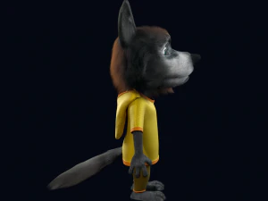 Cartoon Young Wolf Rigged 3D Model