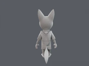 Cartoon Young Wolf Rigged 3D Model