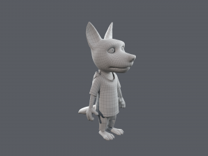 Cartoon Young Wolf Rigged Modelo 3D