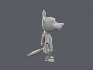 Cartoon Young Wolf Rigged 3D Model