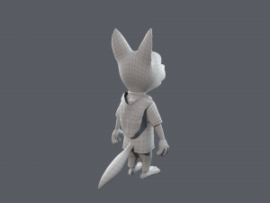 Cartoon Young Wolf Rigged Modelo 3D
