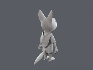 Cartoon Young Wolf Rigged 3D Model