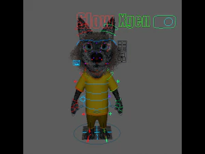 Cartoon Young Wolf Rigged 3D Model
