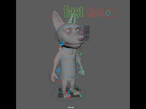 Cartoon Young Wolf Rigged 3D Model