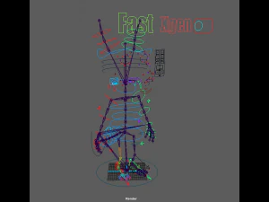 Cartoon Young Wolf Rigged 3D Model