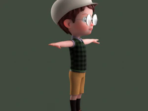 Cartoon Boy Rigged 3D Model