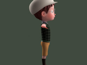 Cartoon Boy Rigged 3D Model