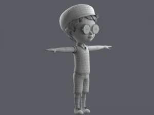 Cartoon Boy Rigged 3D Model