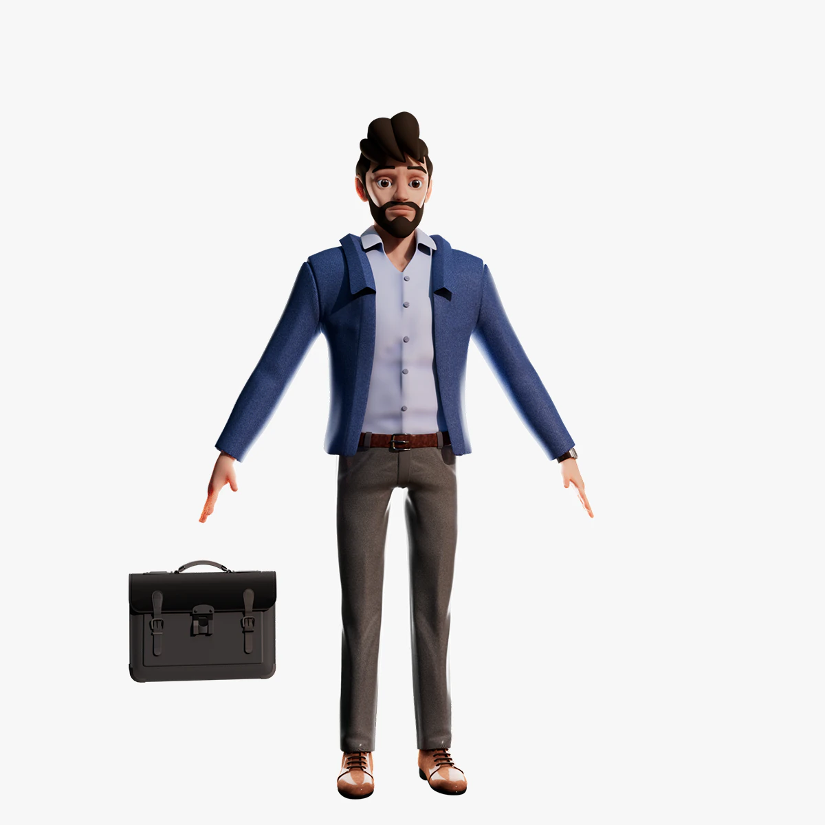 Cartoon Man NoRig 3D Model .c4d .max .obj .3ds .fbx .stl .blend 